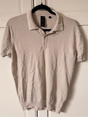 Stone Island Short-Sleeve Polo in Light Cream